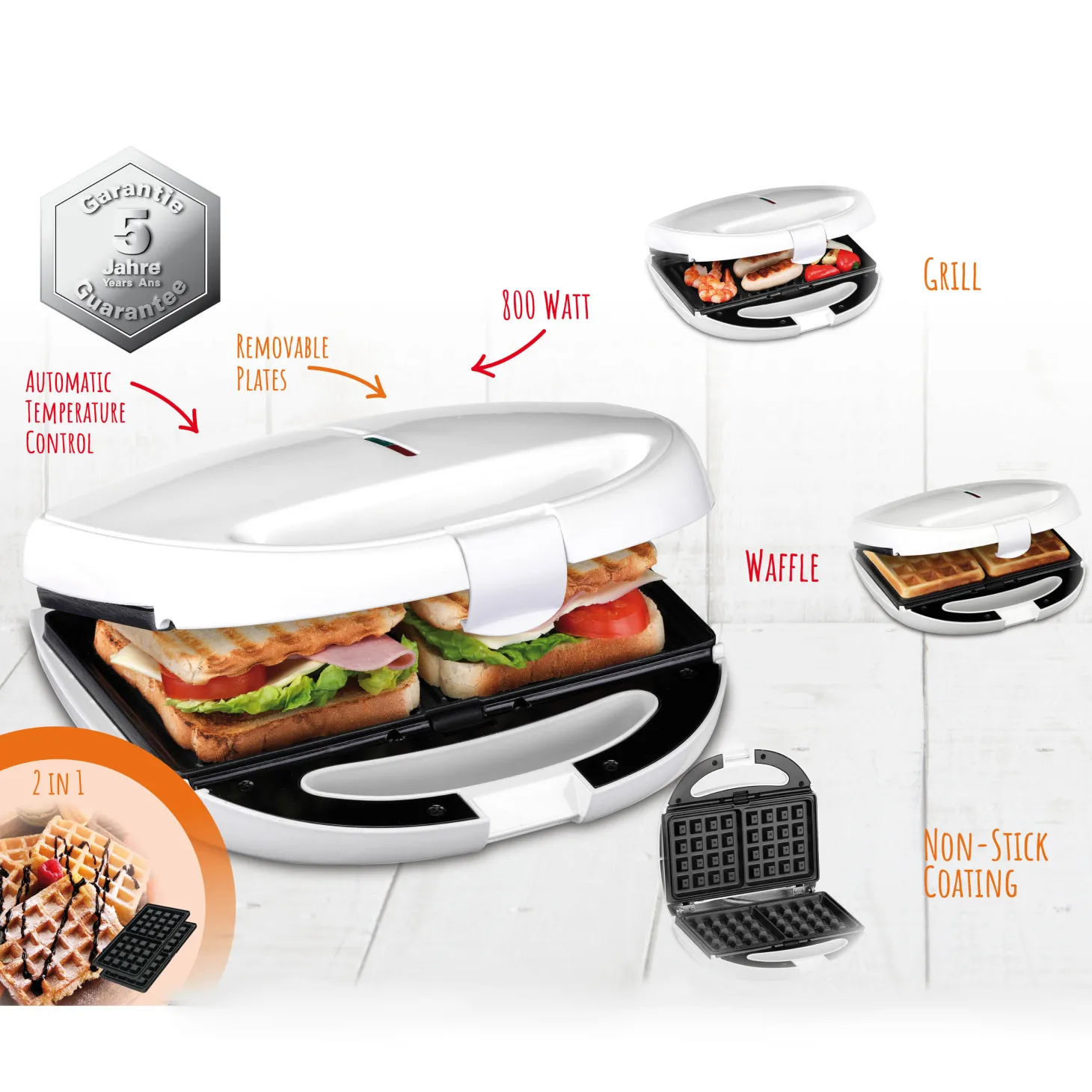 Trisa Sandwich Toaster Tasty Snack 2 in 1