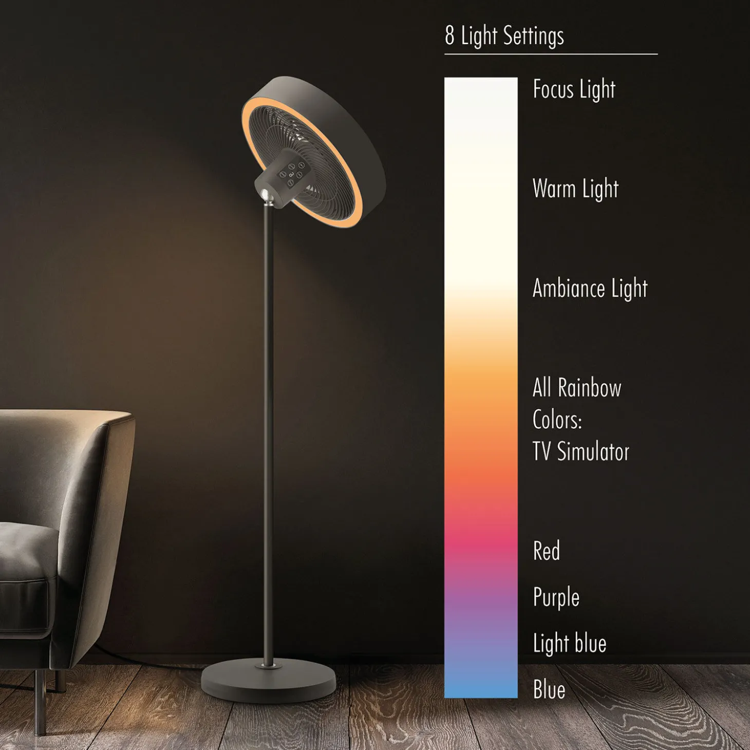Trisa Standventilator «Ambiance» mit LED-Beleuchtung