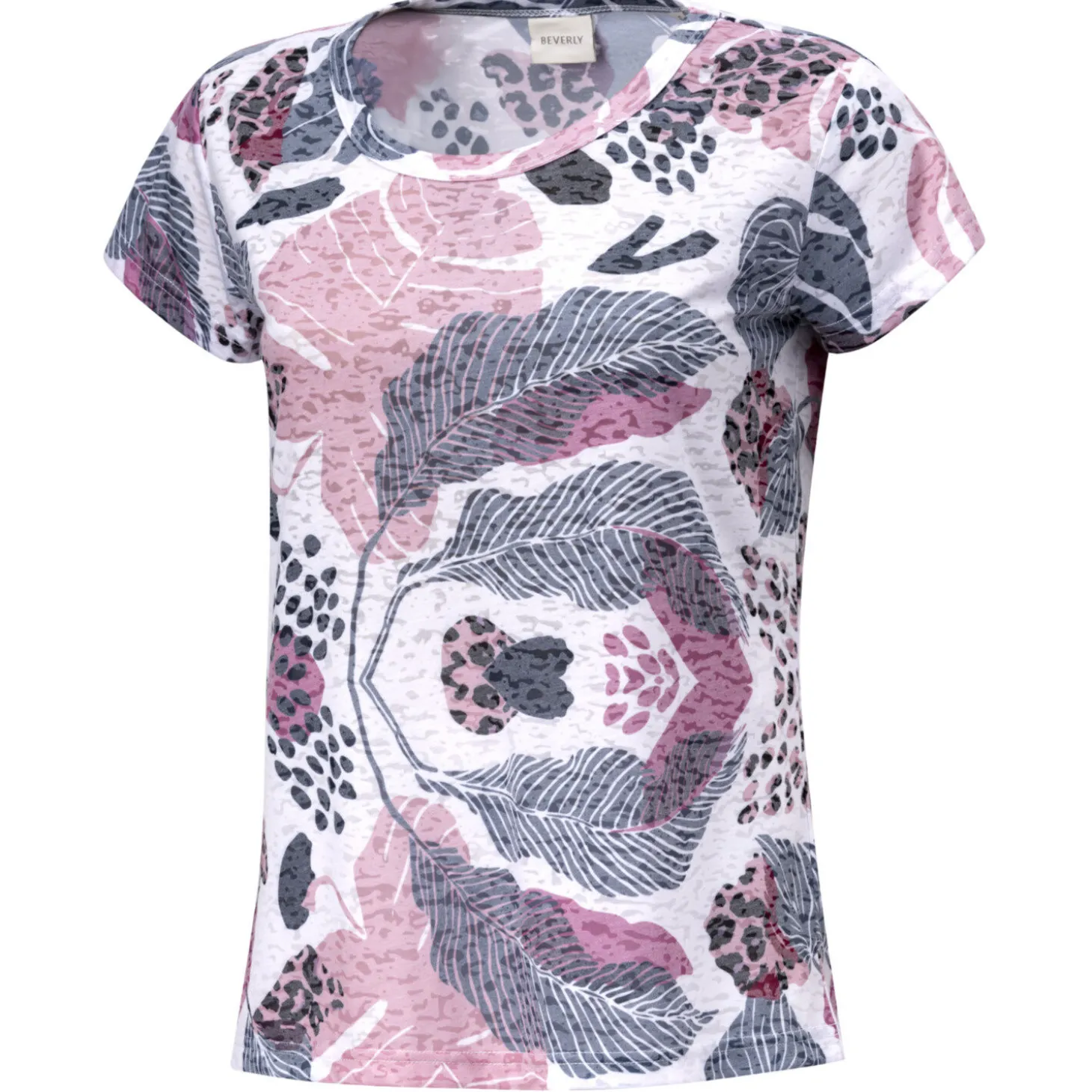 T-Shirt in Ausbrenner-Optik mit botanischem Print