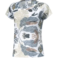 T-Shirt in Ausbrenner-Optik mit botanischem Print