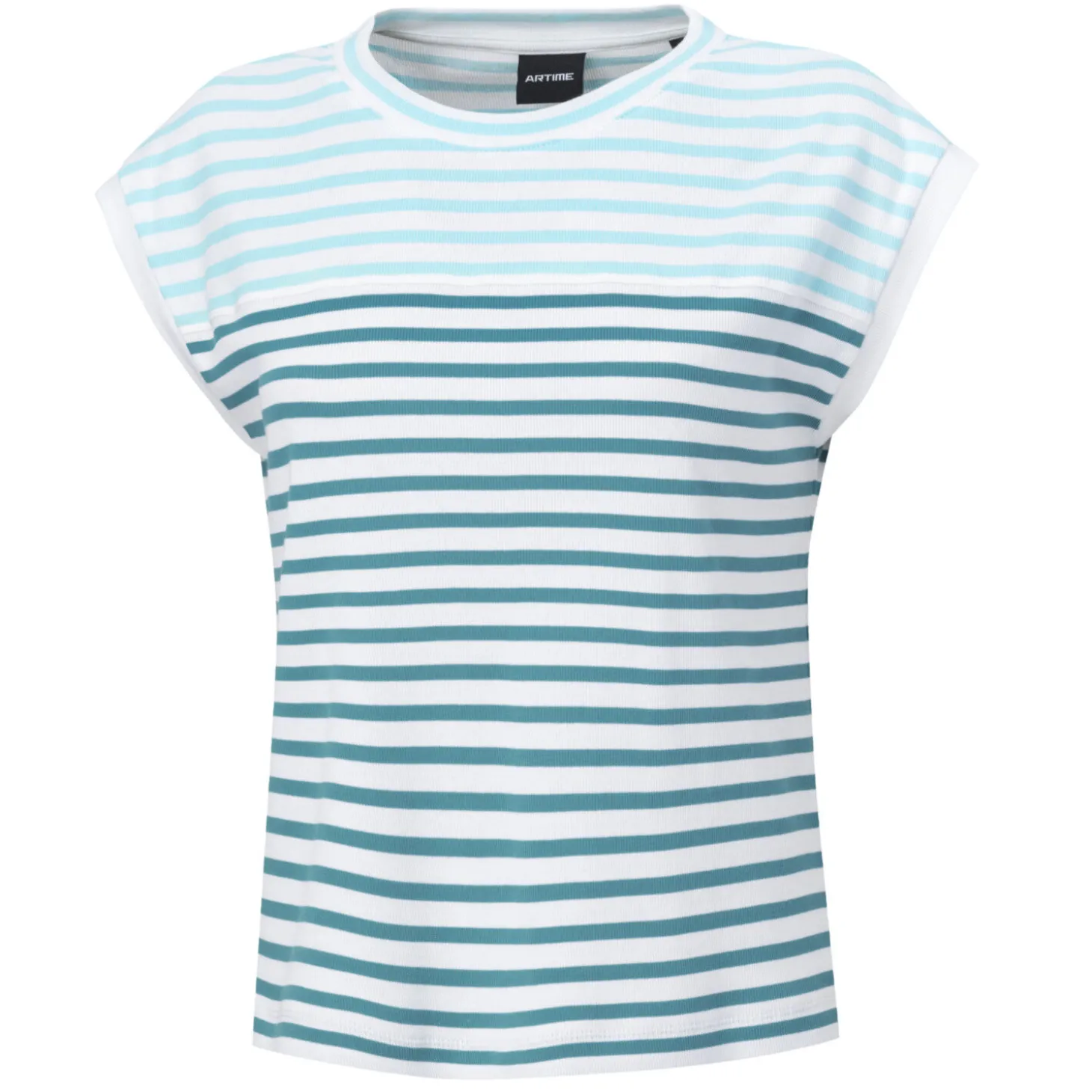 T-Shirt in Rippenstruktur gestreift