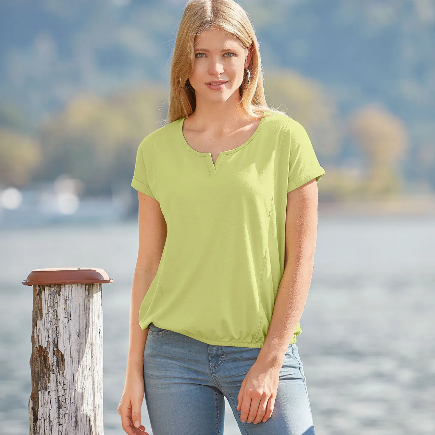 T-Shirt mit Elastbund