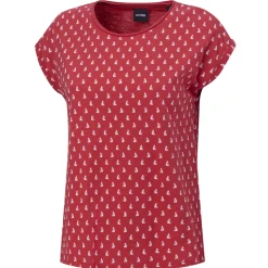 T-Shirt mit Segelschiff-Print