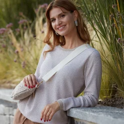 Two Tone Pullover für Damen mit Struktur