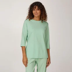 Uni Damen Pyjama Shirt mit 3/4 Ärmeln