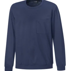 Uni langarm Pyjama Shirt mit Bündchenabschluss