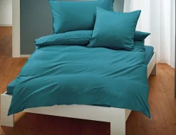 Uni Satin Bettwäsche mit Biese