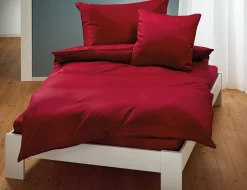 Uni Satin Bettwäsche mit Biese