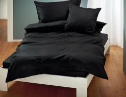 Uni Satin Bettwäsche mit Biese