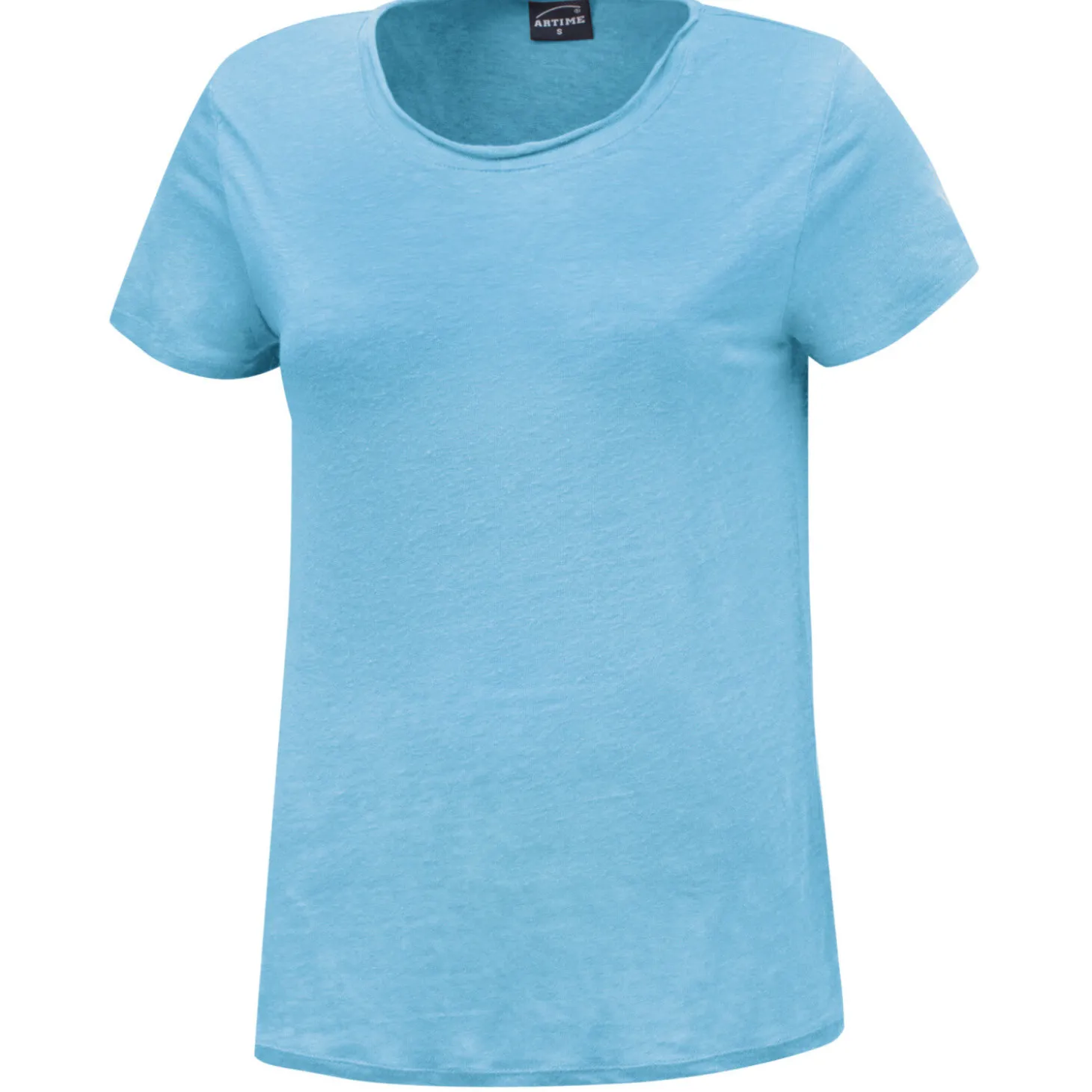 Unifarbenes Leinen T-Shirt