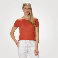 Unifarbenes Leinen T-Shirt