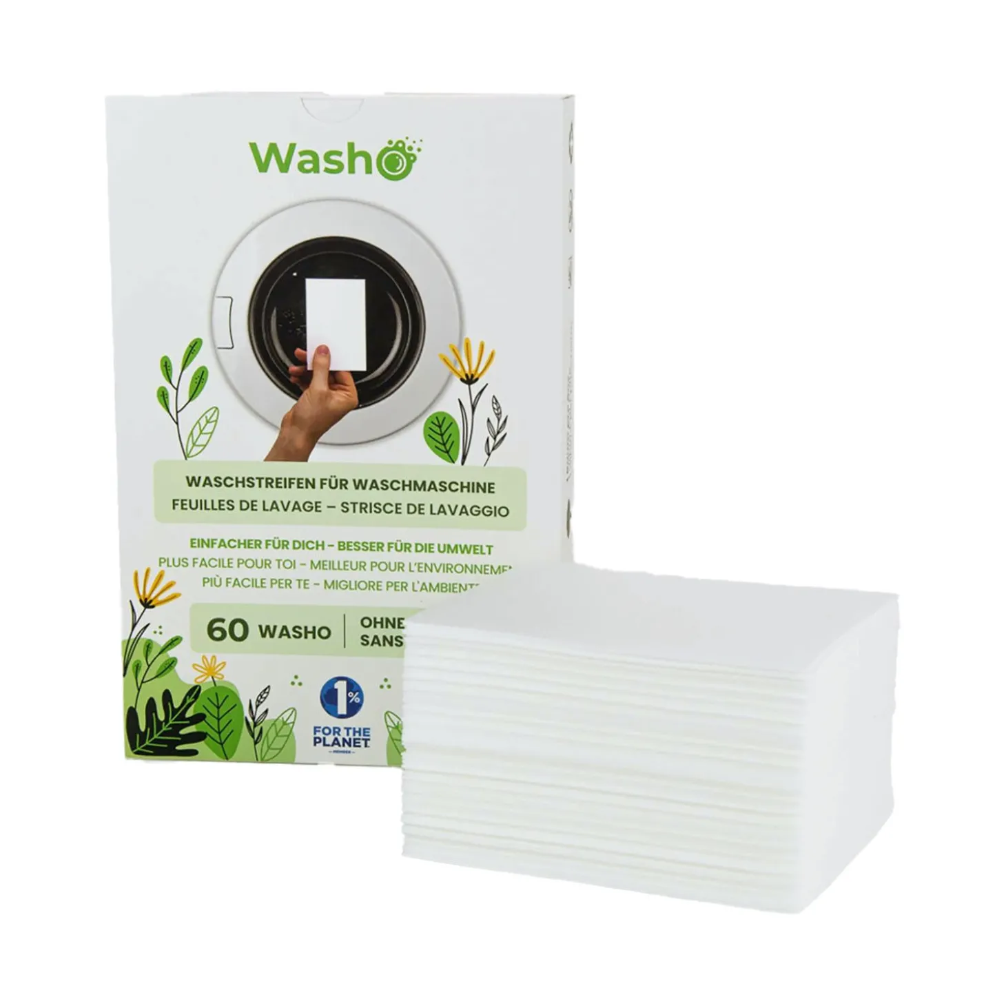 Washo Waschstreifen ohne Duft, 60 Stk