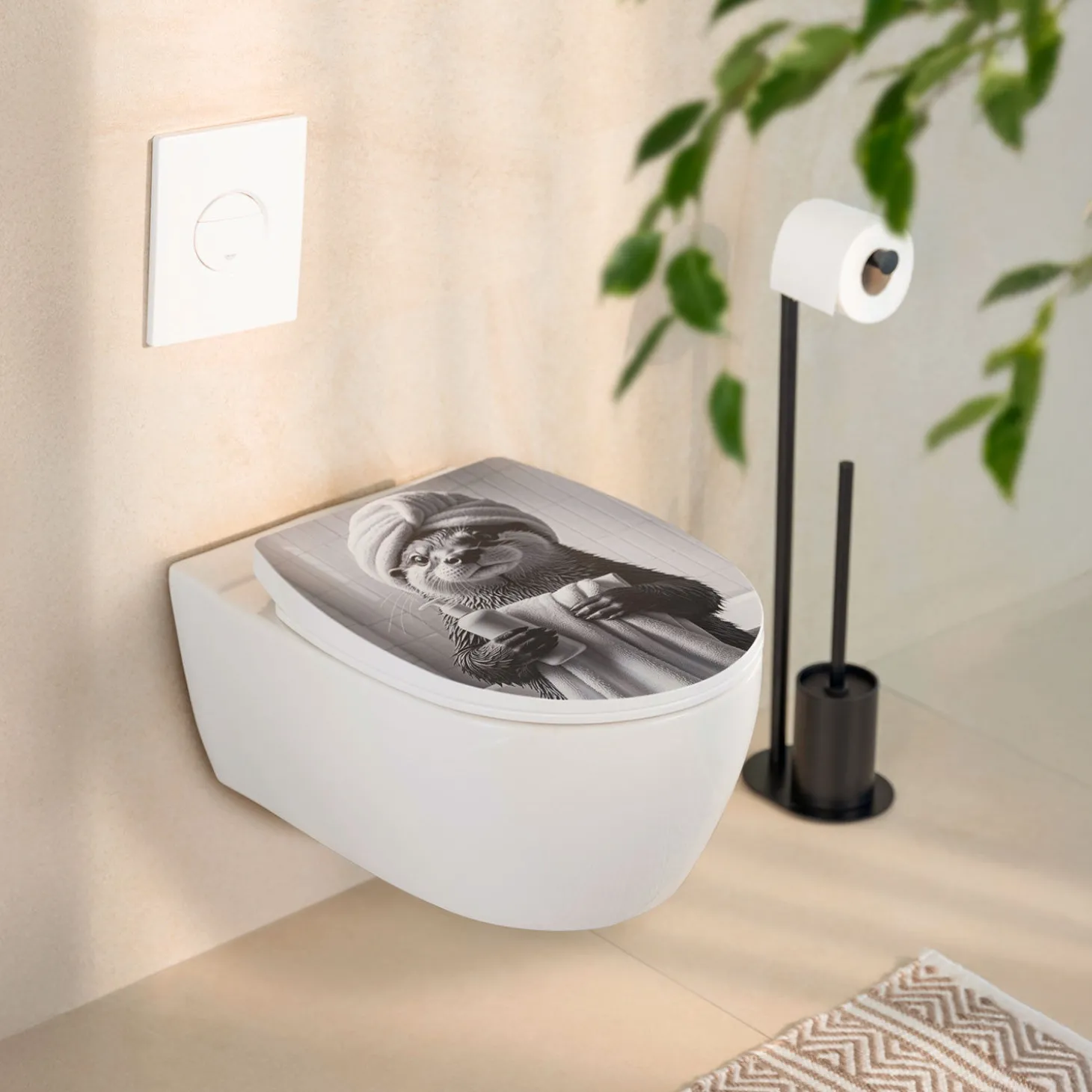 WC-Sitz Biban mit Relief-Oberfläche, Absenkautomatik
