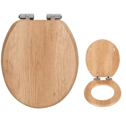 WC-Sitz Eiche-Optik MDF mit Absenkautomatik