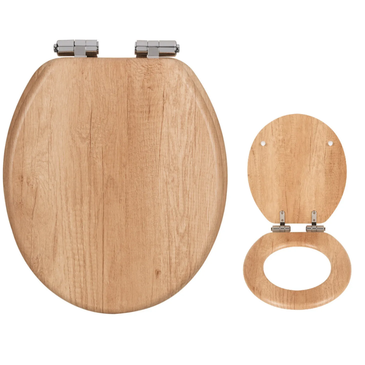 WC-Sitz Eiche-Optik MDF mit Absenkautomatik