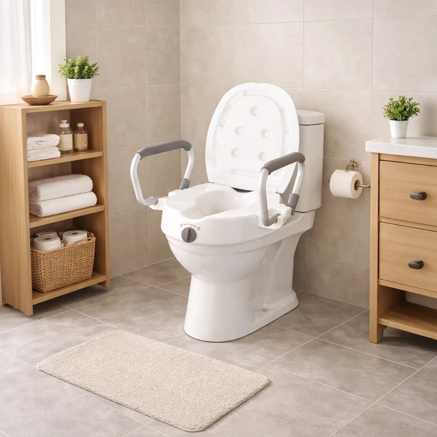 WC-Sitz Erhöhung mit Stützgriffen Secura