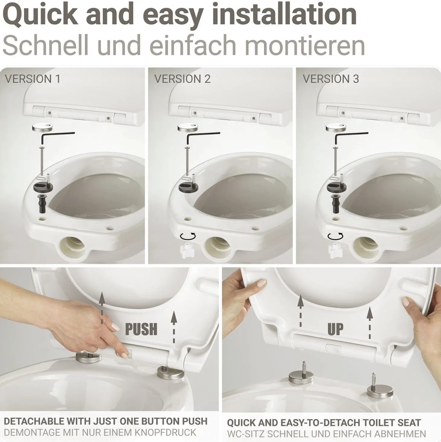 WC-Sitz Ripa mit Relief, Absenkautomatik